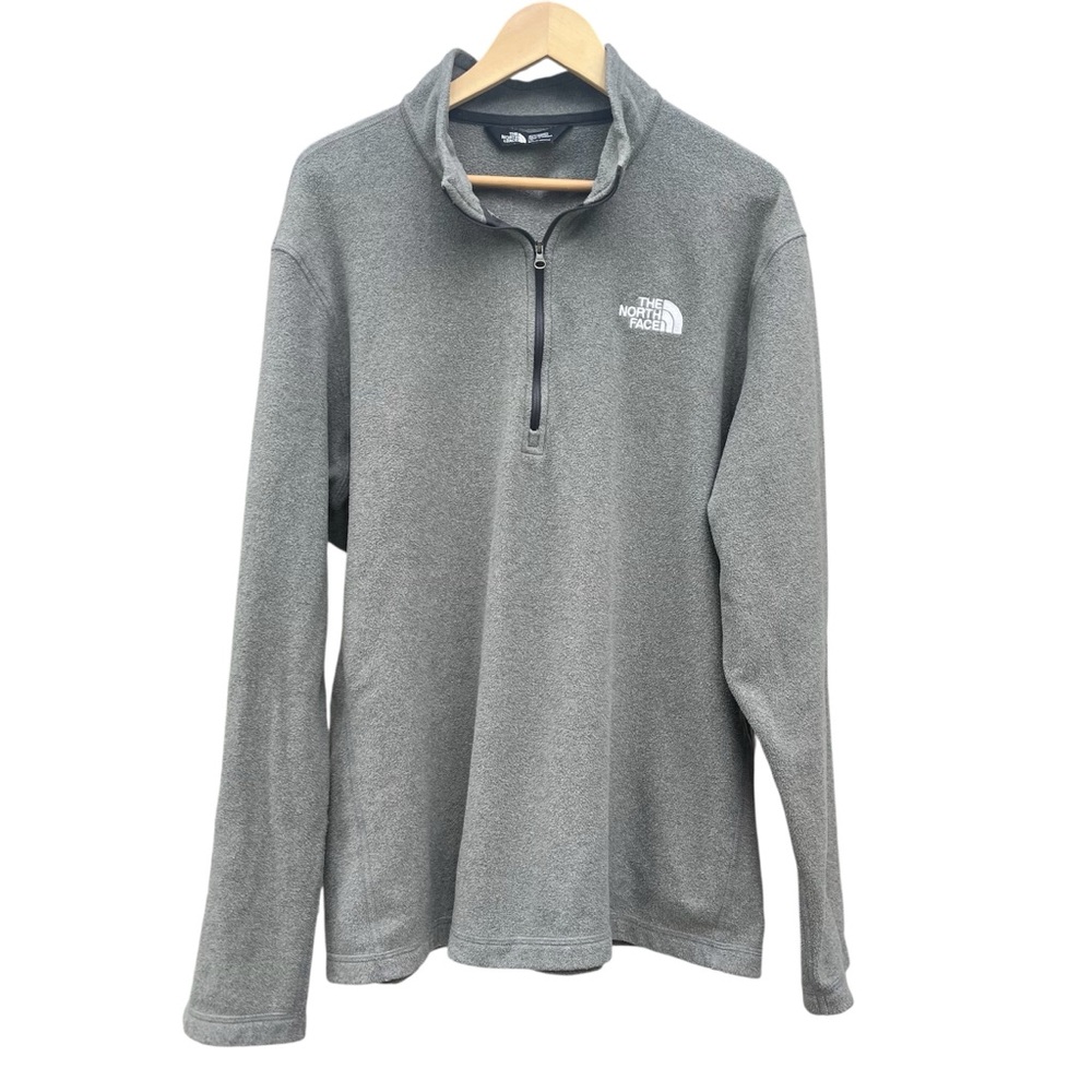 The North Face Men's Gray 1/4 Zip Fleece Pullover L Large TKA Glacier Mid-Layer